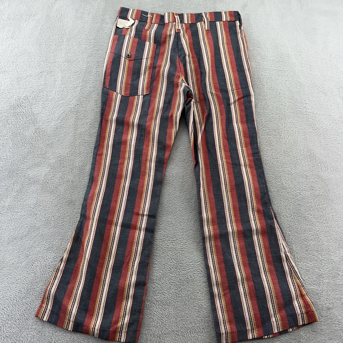 VTG Rappers Pants Womens 30/28 Striped Flare Leg Hippie Bell