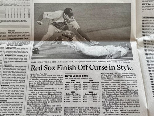 BOSTON RED SOX WIN WORLD SERIES 2004 & 2007- LA TIMES SPORTS SECTIONS (2) - Picture 3 of 15