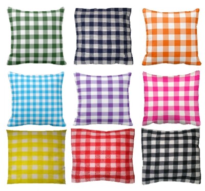 gingham cushion covers