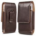 Business Men Vertical Leather Cell Phone Pouch Case Holster Belt Loop Holder US