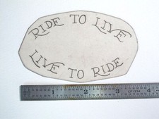 vtg 1960s 1970s Tattoo Flash acetate stencil Ride To Live Live To Ride HAR1