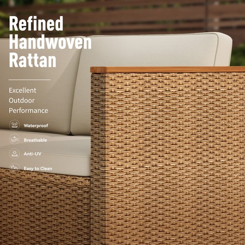 Wicker Furniture Outdoor Furniture Patio Conversation Set Outdoor Rattan Sofa - Picture 5 of 7