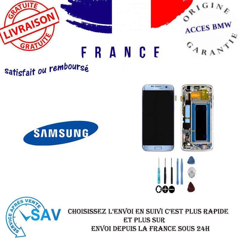 Original Ecran LCD Complet Bleu Sur Châssis Pour Samsung Galaxy S7 edge (G935F) - Photo 1/1