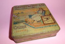 VTG GRECIA EGITTO DIMITRINO Co CAIRO LATTA LITOGRAFIA TABACCO PORTASIGARETTE CASE 1900s
