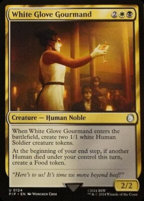 NM White Glove Gourmand, MTG, Fallout, Magic the Gathering, 124