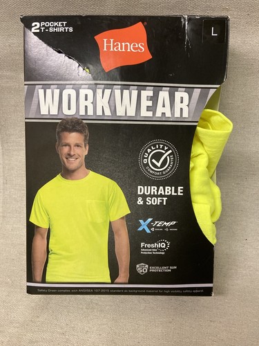 Hanes Men's T Shirt 2 Pack Large Pocket 