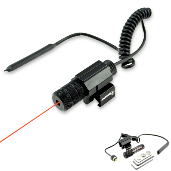Red Laser Sight W Remote Pressure Switch Picatinny 20mm Rail Mount for