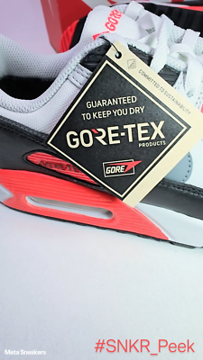 Nike Air Max 90 GTX US 11.5 Men's White/Black/Red Retro Gore-Tex