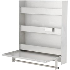 Trailer Door Cabinet W/ Flip Tray&Paper Towel Holder Aluminium Storage Organizer