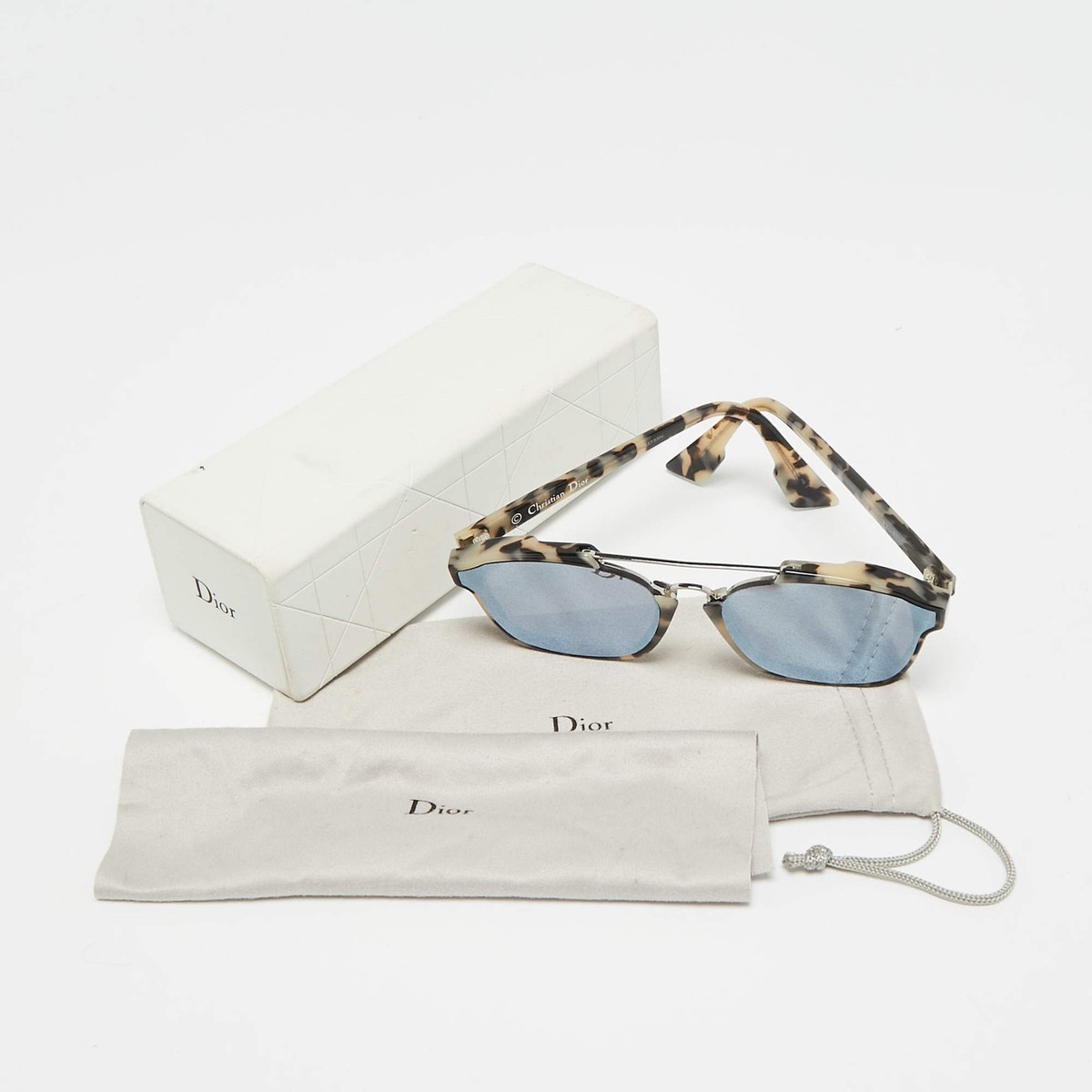 Dior BeigeGrey Mirrored A4EA4 Abstract Aviators Sunglasses  display picture 3