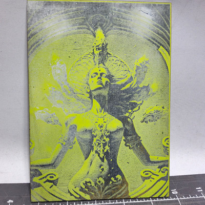 Lasered AI goddess and temple art textured pinup sci-fi 6x9 fantasy futuristic