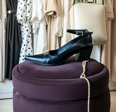 San Marina – Escarpins cuir noir, modèle unique - Photo 1/4
