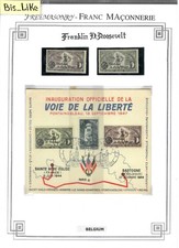 BIS-LIKE:folder & 2 stamps Belgium 1947 MNG/used LOT 08 JN 36