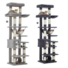 74" Large Cat Tree for Big Cat Multi-Level Tower w/ Scratching Post Condo Perch