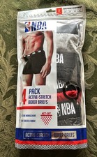NBA Mens 4 Pack Active-Stretch Sz Small Boxer Briefs New, Sealed In Original Pkg