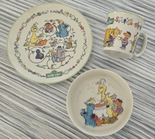 Vintage Sesame Street Gorham Fine China Child's 3-Piece Set 1976 NIB