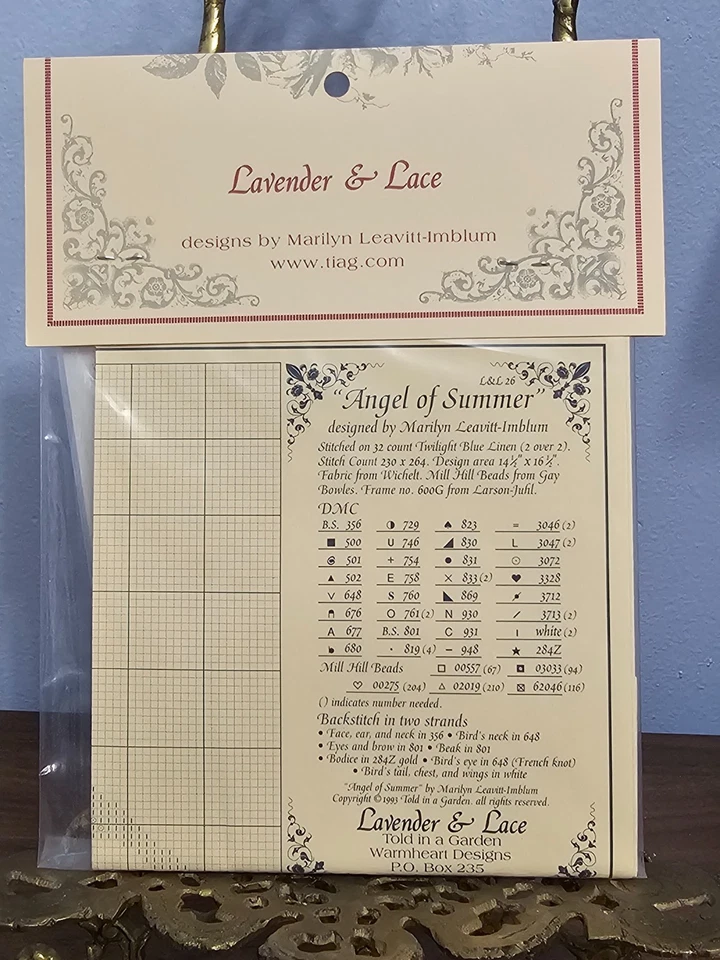 Lavender & Lace Victorian Designs Angel of Summer Cross Stitch Pattern NEW - Image 3 of 3
