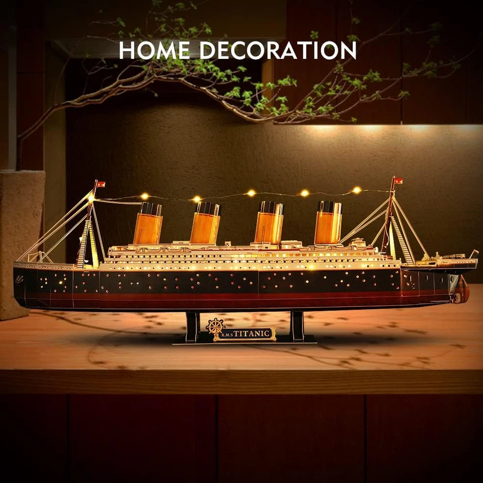 Puzzle 3D LED Titanic - Regali Di San Valentino Grande Nave Modello Kit Di Costr - Immagine 4 di 4