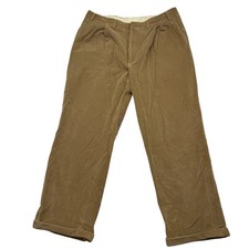Vintage ORVIS Mens Tan Corduroy Pleated Relaxed Fit Trousers Pants 38x30 USA