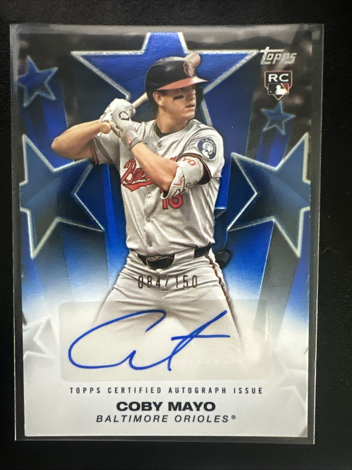 Coby Mayo 2025 Topps Series 2 Baltimore Orioles Baseball Stars Blue Auto /150!