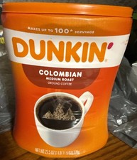 Dunkin 100% FRESH Colombian Medium Roast Ground Coffee, 27.5 oz. Canisnew09-2026 8.72 per pound