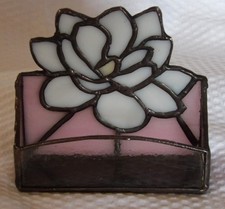Stained Glass Magnolia Business Card Holder