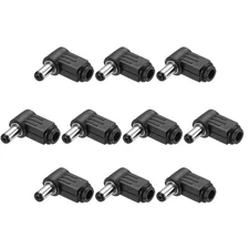10pcs DC Power Male Adapter, 5.5mm x 2.1mm 0.87" Trigger, Black
