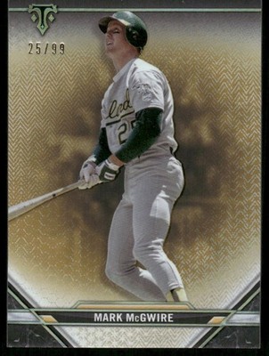 L862 MARK MCGWIRE 2021 TOPPS TRIPLE THREADS GOLD 25/99 JSY #25 ATHLETICS