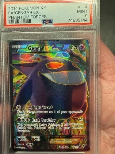 2014 Pokemon X Y Gengar EX FA 114/119 Phantom Forces PSA 9