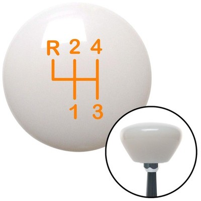 Orange Shift Pattern 8n White Retro Shift Knob w/ M16x1.5 Insert Shifter Auto