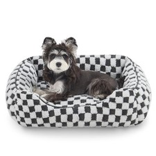 Dog Beds for Small Dogs -Cute Cat Beds for Indoor Cats Calming Pet Beds, Rect...