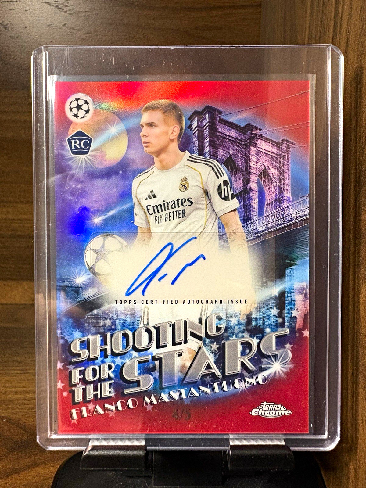 2026 Topps Chrome UCC Shooting for the Stars Franco Mastantuono RC Auto /5 view 1