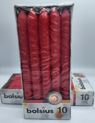 Bolsius Unscented 9'' Dinner Candles 10-Pack Dripless Smokeless 7.5 Hr EU Quality
