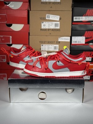 Size 10M - Nike Dunk Low x OFF-WHITE University Red 2019 - Clean - Ships Fast
