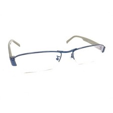Gucci GG 9591J B9G Titanium Navy Blue Gray Half Rim Eyeglasses Frames 54-17 134