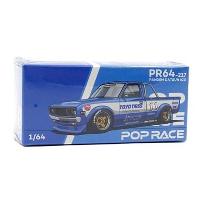 Pop Race 1:64 Pandem Datsun 620 Pickup Truck #66 Blue Metallic