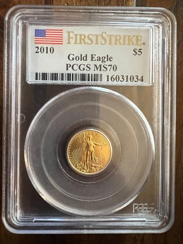2010 - 1/10 oz American Gold Eagle $5 - FIRST STRIKE - PCGS MS70