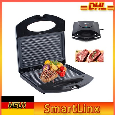 Kontaktgrill 850W Sandwichtoaster Elektrogrill Panini-Maker Tisch Grill DHL Neu