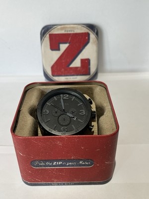 Fossil Nate JR1401 Schwere Herren-Armbanduhr Schmale Zeiger Selten 