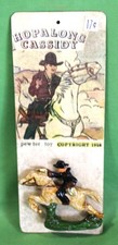 Vintage Authentic HOPALONG CASSSIDY Cowboy & Horse Pewter TOY On Original Card!