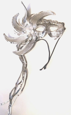 Vintage Gypsy Renaissance Hand crafted SILVER Midsummer MASK Masquerade