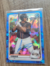 Alexander Canario Signed 2020 Bowman Draft Baseball Card BD-12 Pirates Sapphire