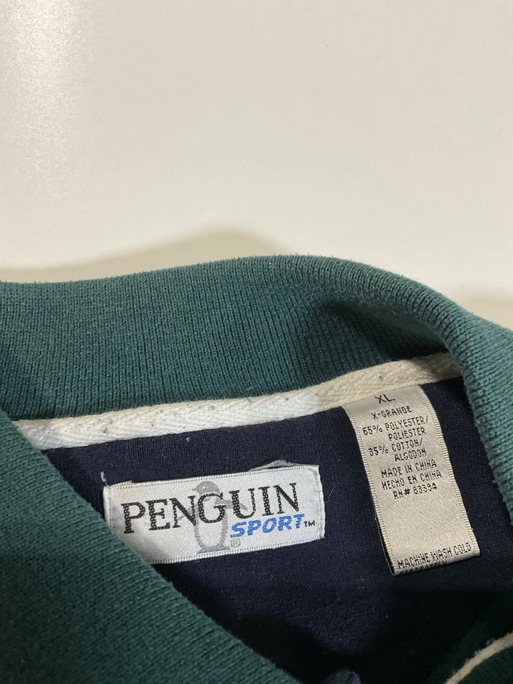 复古企鹅运动橄榄球运动衫尺寸 XL Norm Core Dad 条纹高尔夫 90 年代 — 第 4/4 张图片