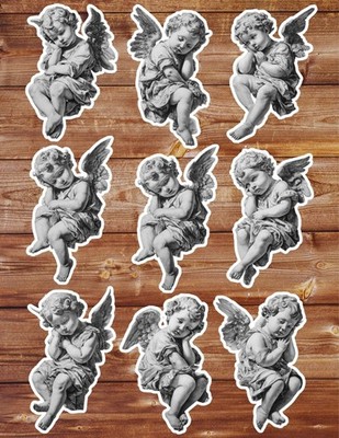 Hyper Realistic Cherub Die Cut Vinyl Stickers Scrapbooking Laptop Waterbottle