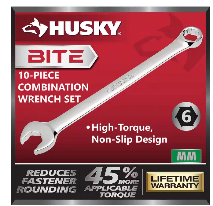 Husky 1009 988 301 Juego de llaves combinadas de mordida métrica de 10 piezas NUEVO/SELLADO Foto 2 de 4