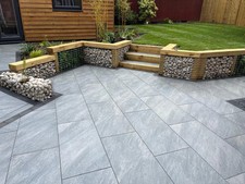 BRADSTONE MODE PROFILED SILVER GREY PORCELAIN PAVING  VARIOUS SIZES -  DEL INC