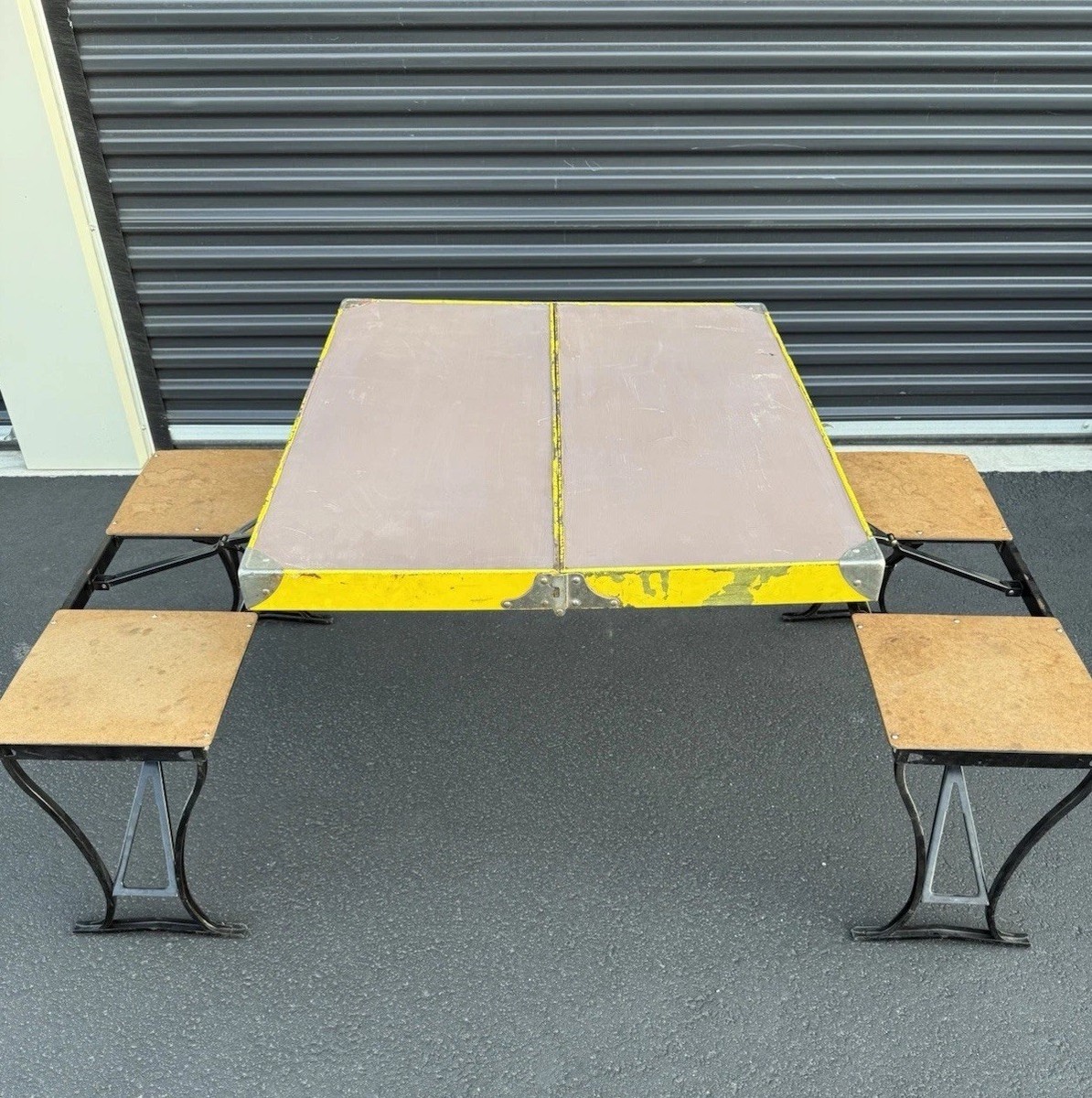 70s VTG Milwaukee Handy Folding Table Chair Set Stamping Co