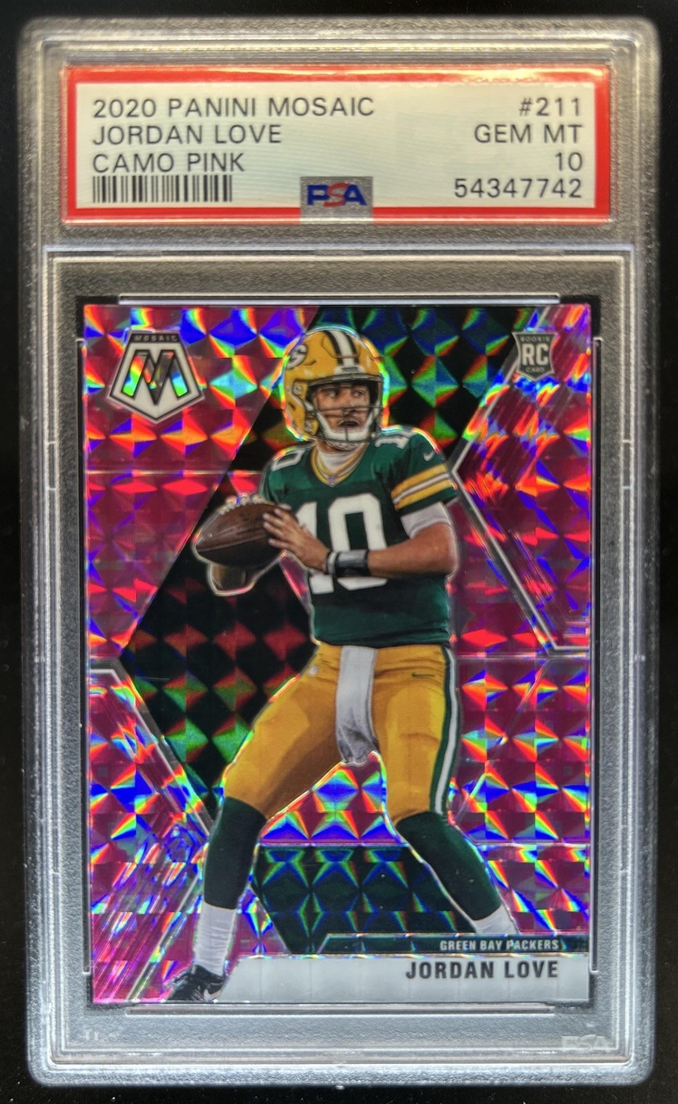 Jordan Love Panini Mosaic #211 Pink Camo