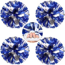 4 Packs Metallic Cheerleading Cheer Pom Poms, Fluffy Cheerleader Pompoms with...