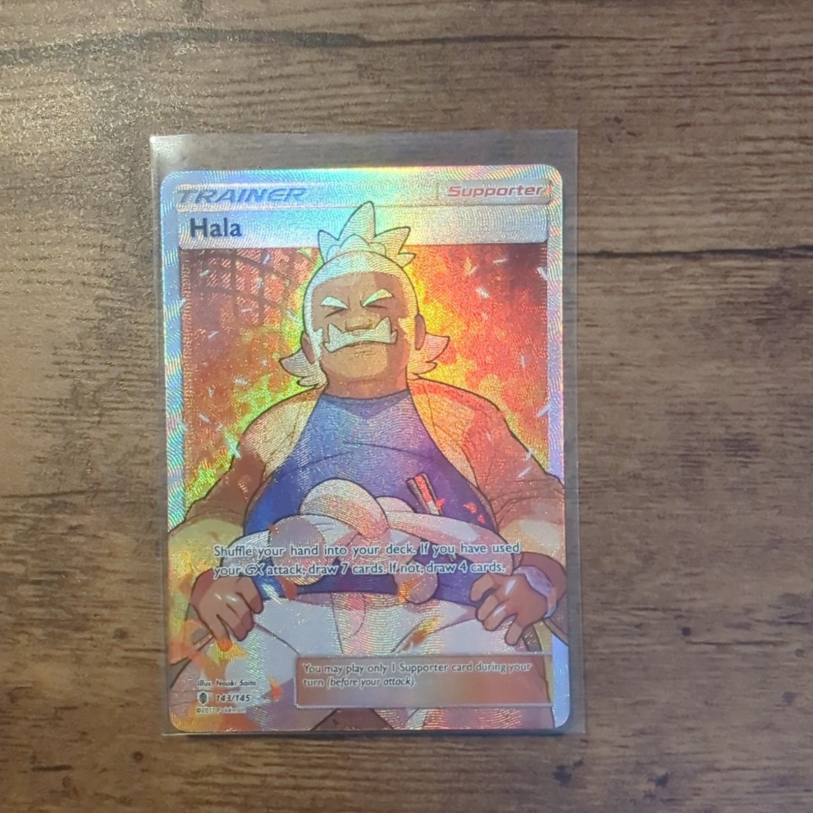 Pokémon TCG Hala Sun & Moon: Guardians Rising 143/145 Holo Full Art NM